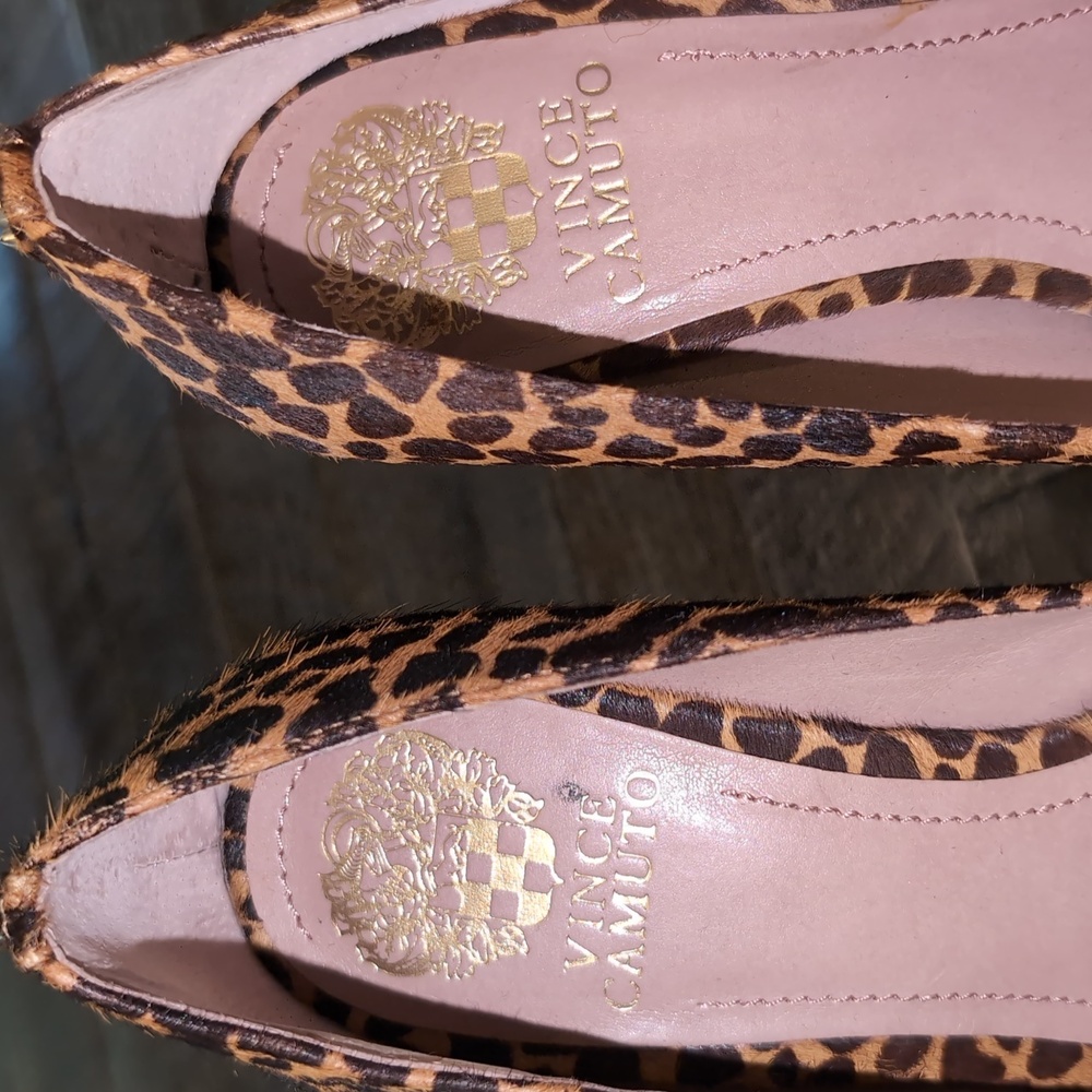 Vince Camuto Brown Leopard Print Heels with Spikes - Picture 9 of 11